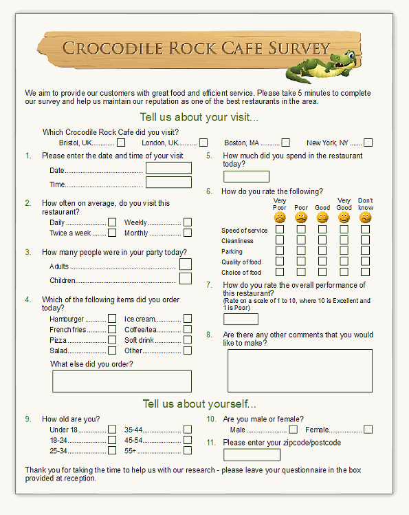 Demo of Paper Scannable Survey